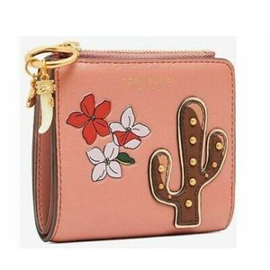 Tory Burch Authentic Sylvan Appliqué Mini Wallet Cactus Rabbit Bunny Brand New